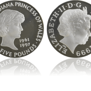 1999年 ダイアナ5ポンド銀貨 PF69UCAM